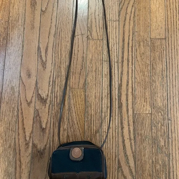 Vintage Martin Roberts Mini Crossbody Bag Brown Black Leather Small Purse - Picture 12 of 12